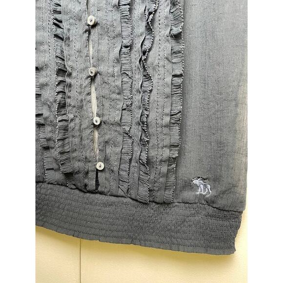 Abercrombie & Fitch Ruffle Y2K Top Size XS Milkmaid Sheer Coquette Cottagecore - Picture 4 of 13